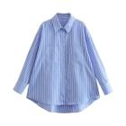 Camisa Feminina Vintage Manga Longa - Listrada, Estampada e Solta - Casual e Elegante (Primavera/Outono)