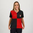 Camisa Flamengo Chess Feminina Preta e Vermelha