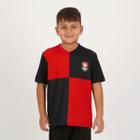 Camisa Flamengo Chess Preta e Vermelha Infantil