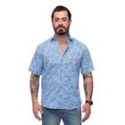 Camisa Florida Manga Curta Masculina Algodão Estilo