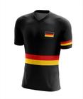 Camisa Futebol Infantil Juvenil Alemanha Masculina Camiseta Preta Dry Fit Uv