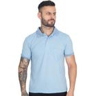 Camisa Gola Polo Masculina Piquet Lisa Com Bolso Manga Curta