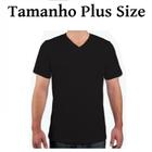 Camisa gola V Plus Size masculina 100% Algodão 30.1 Camiseta Básica