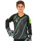 Camisa Goleiro Futebol Futsal Poker Juvenil infantil menino com protecao cotovelos