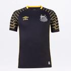 Camisa Goleiro Santos 21/22 Torcedor Masculina - Preto+Amarelo