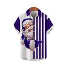 Camisa Havaiana Com Estampa De Papai Noel 3D Grande Masculina E Feminina Manga Curta Hip Hop Top De