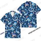 Camisa Havaiana Masculina De Grandes Dimensões Verão Anime Desenho Animado Estampa Animal Harajuku