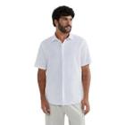 Camisa Hering Masculina Manga Curta Slim Linho Branca