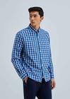 Camisa Hering Masculina Manga Longa Xadrez Azul