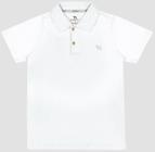 Camisa Infantil Camiseta Gola Polo Charpey Manga Curta Elegante Confortável Menino Branca