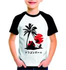 Camisa Infantil Estampada Manga Curta Verão Desenho Japonês