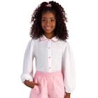 Camisa Infantil Feminina Bear cor Branca - Mon Sucré