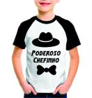 Camisa Infantil Poliéster Raglan Estampada Poderoso Chefinho