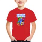 Camiseta Infantil Rainbow Friends Azul Babão Monstro Terror