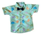 Camisa Infantil Temática Dinossauro Verde