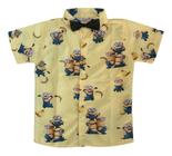 Camisa Infantil Temática Minions Bonecos + Gravata