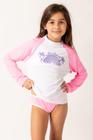 Camisa Infantil UV Silk Solar branco/rosa