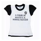 Camisa Infantil Vasco da Gama Menina Gliter Babylook Oficial