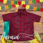 camisa infantil xadrez festa junina caipira vermelho 1 ano ao 9 anos