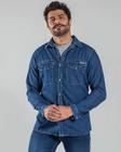 Camisa Jeans Manga Longa para Homens Modernos