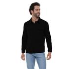 Camisa Jeans Masculina Preta Estilo Jaqueta