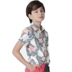 Camisa Juvenil Look Jeans Folhagem Laranja