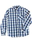Camisa Juvenil Masculina C22D Tam 12 - Hering Manga Longa Xadrez Azul 100% Algodão.