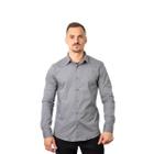 Camisa King e Joe Casual Manga Longa Slim Masculina