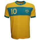 Camisa Liga Retrô Brasil Faixa Masculina - Amarelo e Verde
