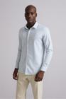 Camisa Linen Blend Slim Fit - Azul Claro