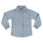 Camisa Look Jeans Xadrez Azul - AZUL - 01