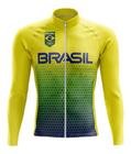 Camisa Manga Longa Brasil Ciclismo Dry Fit Bike Mtb