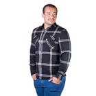 Camisa Manga Longa Flanelada Xadrez Masculina Dixie Preto