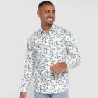 Camisa Manga Longa Milano Tricoline Estampada Masculina