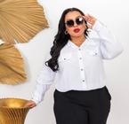 Camisa manga longa Mirela em viscose PLUS size disponível nos tamanhos G1,G2 e G3 cores variadas