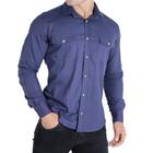 Camisa Manga Longa Sarja Azul