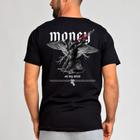 Camisa Masculina Algodão Anjo Money Streetwear Camiseta Premium Adulto Manga Curta Personalizada