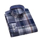 Camisa Masculina Azul de Manga Comprida em Algodão Oxford - Tamanhos S-7XL