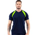 Camisa Masculina Camiseta Slim Básica Dry Bicolor Treino