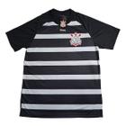 Camisa Masculina Corinthians Honor Listrada Preto Branco - Spr