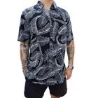 Camisa Masculina Estampada Social Manga Curta Floral Unissex