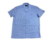 Camisa masculina estilosa floral azul clara tamanhos grandes