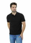 Camisa Masculina Gola Polo Ixória Preta Piquet Elastano Pima