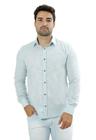 Camisa Masculina Ixória M. L Slim Fit Flamê Louca Azul Claro