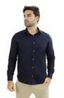 Camisa Masculina Ixória Manga Longa Slim Fit Flamê Marinho