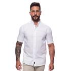 Camisa Masculina Linho Manga Curta Gola Padre Lisa Casual