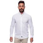 Camisa Masculina Linho Manga Longa Gola Padre Lisa Casual