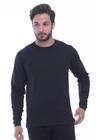 Camisa Masculina Manga Longa Lisa Cor Preta