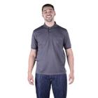 Camisa Masculina Modelo Gola Polo Tecido de Piquet Cinza Chumbo