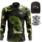 Camisa Masculina Pesca Gola Ziper Manga Luva Bone e Bandana - makis fishing